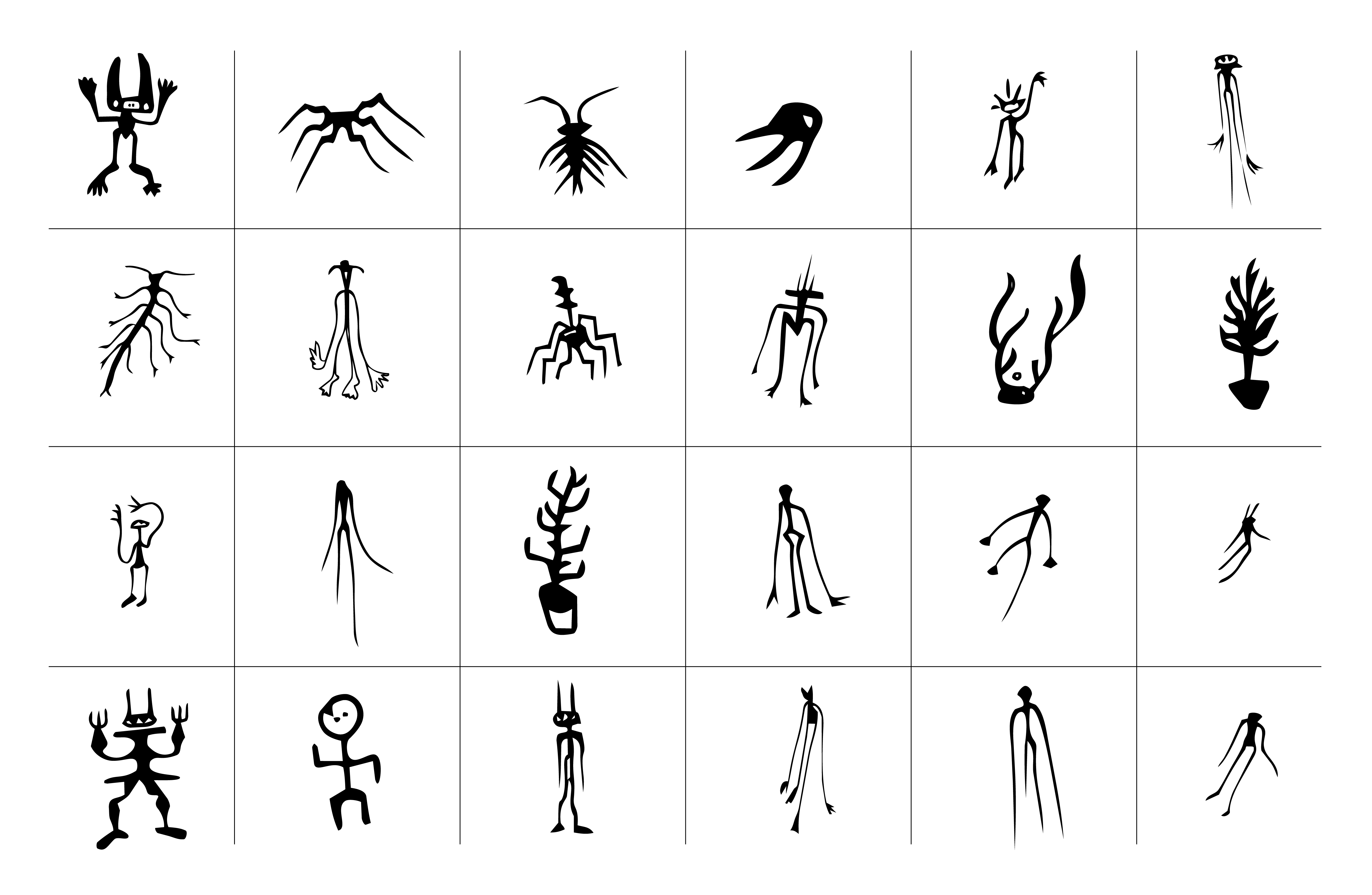 Flash sheet — ink characters on black